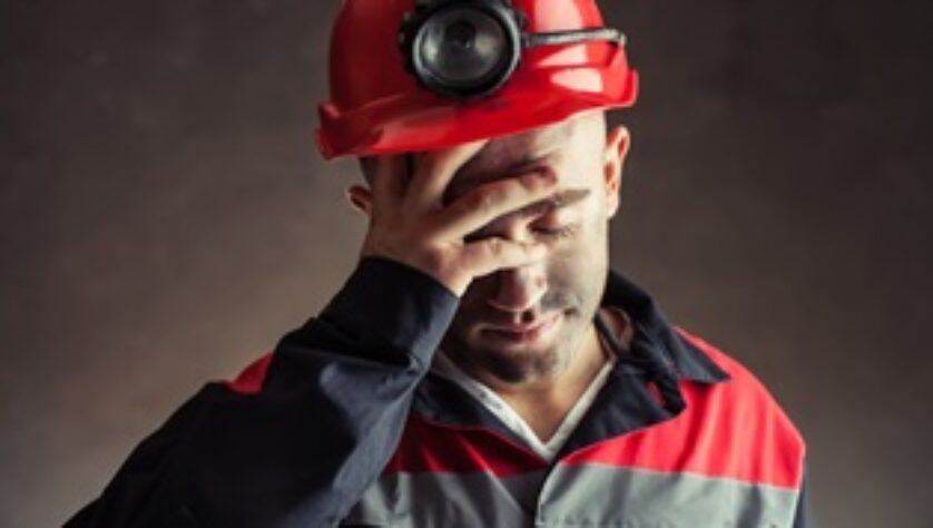 Portrait of tired coal miner